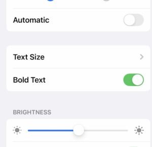 Turn on Bold Text