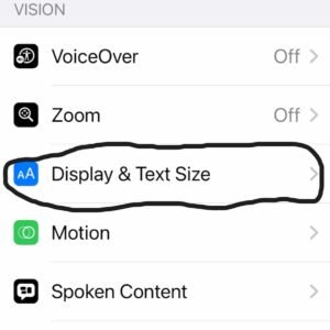 Display and Text size